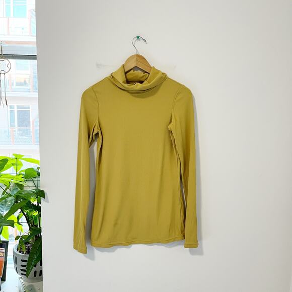 Free People Movement Yellow Ribbed Turtleneck Sweater Size Medium - Picture 1 of 5